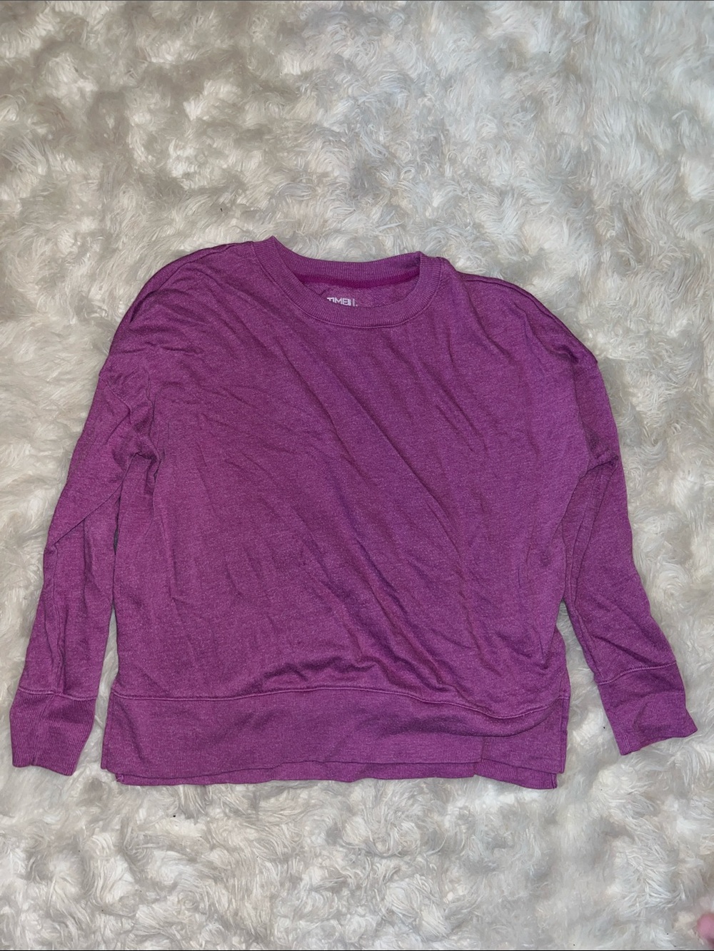 Time and Tru Purple Crewneck Lightweight Pullover